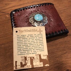 Turquoise Concho Leather Wallet